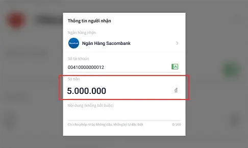 Điền số tiền bạn cần nạp vào ví